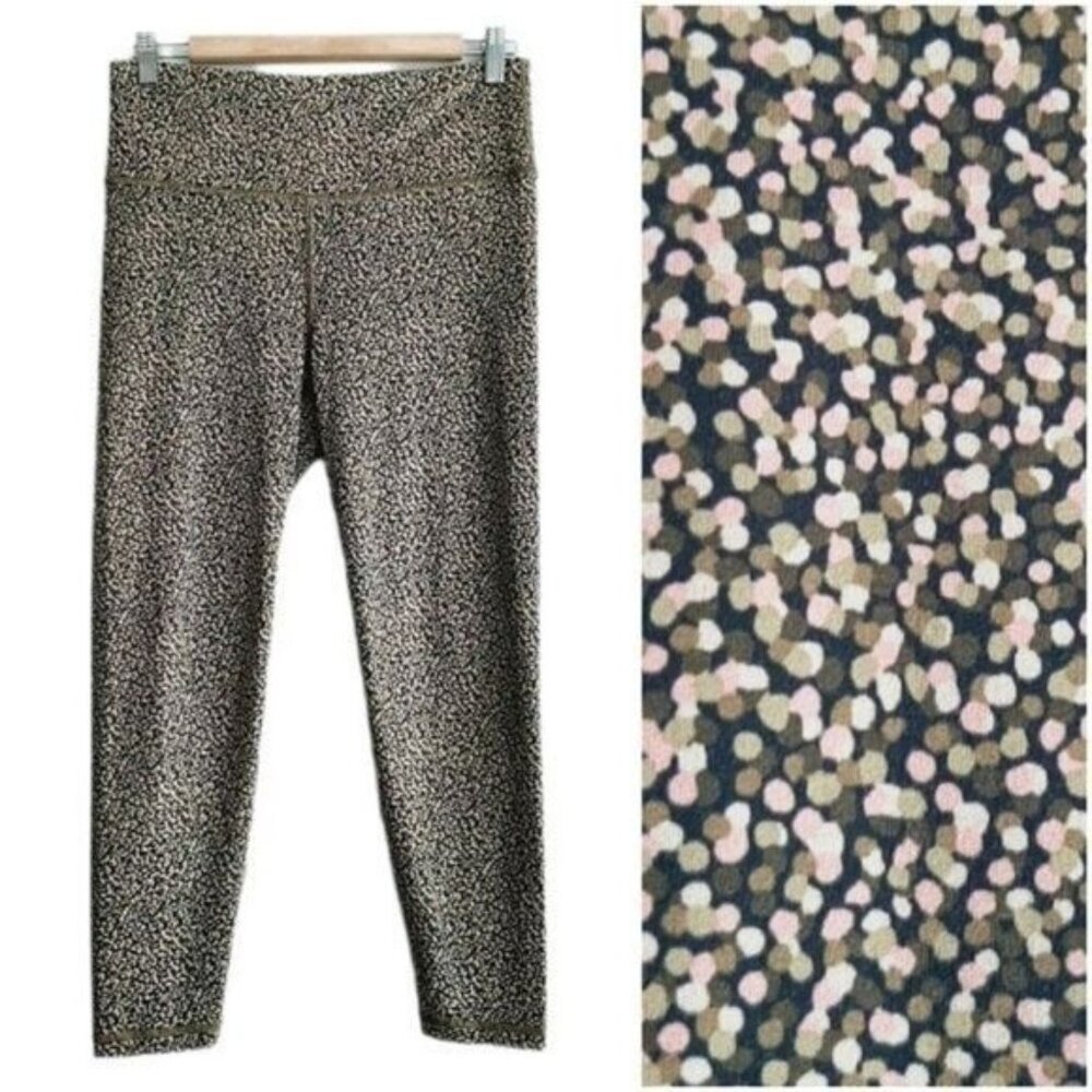 GAP Fit Eclipse Athletic Crop Leggings Dot Patern Regular Sz M